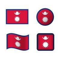 vetor Nepal nacional bandeira ícones conjunto