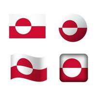 vetor Groenlândia nacional bandeira ícones conjunto