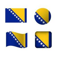 vetor Bósnia e herzegovina nacional bandeira ícones conjunto