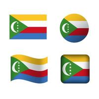 vetor Comores nacional bandeira ícones conjunto