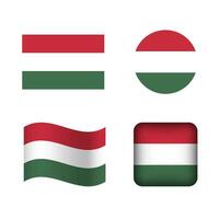vetor Hungria nacional bandeira ícones conjunto