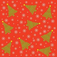 vetor vermelho com verde abetos, flocos de neve e estrelas desatado padronizar. festivo invólucro para presentes para a Novo ano.