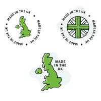a ícone apresentando uma circular fez dentro a Reino Unido distintivo, enfatizando britânico fabricação, a certificação do britânico Produção, e a reconhecimento do Reino Unido artesanato. vetor