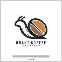 Caracol café com leite logotipo Projeto modelo com café criativo conceito Prêmio vetor