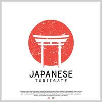 japonês torii portão logotipo Projeto modelo com criativo conceito Prêmio vetor