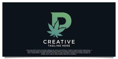 logotipo Projeto inicial carta para o negócio com cannabis conceito Prêmio vetor