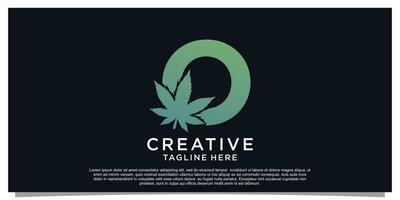 logotipo Projeto inicial carta para o negócio com cannabis conceito Prêmio vetor