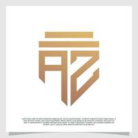 logotipo Projeto inicial carta com escudo para o negócio criativo conceito Prêmio vetor
