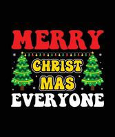 alegre Natal todos alegre Natal camisas impressão modelo, natal feio neve santa clouse Novo ano feriado doce santa chapéu vetor ilustração para Natal mão escrito.