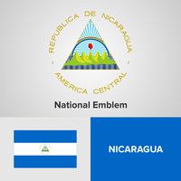 Emblema nacional, mapa e bandeira vetor