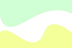 minimalista abstrato fundo, ondulado formas suave verde, branco, amarelo pastel cor. vetor ilustração