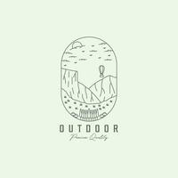 aventura ao ar livre natureza logotipo minimalista ilustração Projeto linha arte ícone vetor