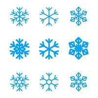 floco de neve imagens ícone em definir. vetor ilustração.