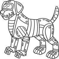 robô cachorro isolado coloração página para crianças vetor