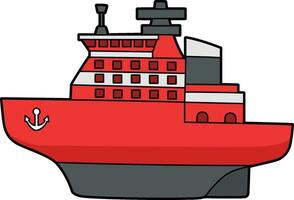 quebra-gelo navio desenho animado colori clipart vetor
