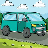 furgão veículo colori desenho animado ilustração vetor