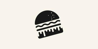 hamburguer Comida logotipo projeto, simples plano logotipo. vetor