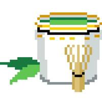 verde chá desenho animado ícone dentro pixel estilo vetor