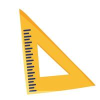 vetor desenho animado amarelo triângulo régua ícone. escola suprimentos e medindo Ferramentas coleção. plano vetor ilustração