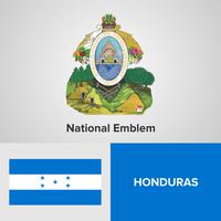 Emblema nacional, mapa e bandeira vetor