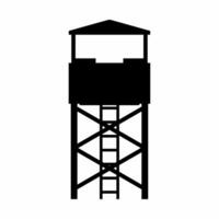 torre de vigia silhueta vetor. guarda torre silhueta pode estar usava Como ícone, símbolo ou placa. guarda postar ícone vetor para Projeto do militares, segurança ou defesa