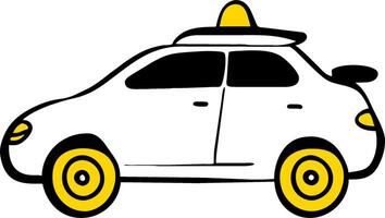 uma desenho animado polícia carro com amarelo luzes em topo vetor