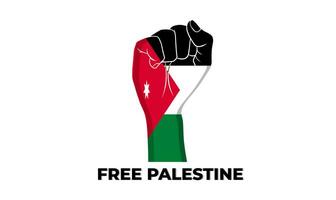 livre Palestina mão punho com a cores do Palestina bandeira, isolado em branco fundo vetor