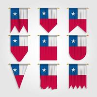 bandeira do chile em diferentes formas, bandeira do chile em várias formas vetor