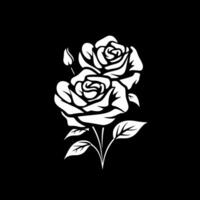 rosas - Preto e branco isolado ícone - vetor ilustração