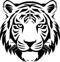 tigre - Preto e branco isolado ícone - vetor ilustração