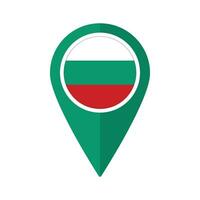 bandeira do Bulgária bandeira em mapa identificar ícone isolado verde cor vetor