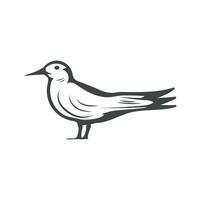 andorinha-do-mar pássaro retro estilo estoque vetor ilustração