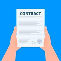 contrato documento forma. placa contrato. vetor ilustração.