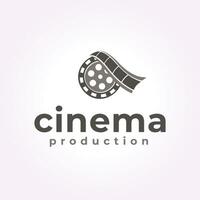 minimalista cinema logotipo projeto, Câmera lista vetor ilustração vintage