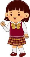 menina crianças Japão escola uniforme vetor ilustração