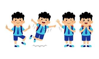 aluna com escola uniforme vetor ilustração