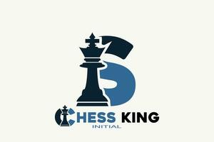 vetor iniciais carta s com xadrez rei criativo geométrico moderno logotipo Projeto.