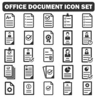 conjunto de ícones de documentos de escritório vetor