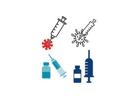 modelo de design de conjunto de ícones de vacina covid vetor