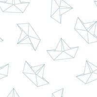 padrão de barcos ou navios de papel de origami. vetor