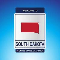 o sinal estados unidos da américa com mensagem, sul dakota e mapa vetor
