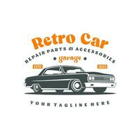 vintage ou retro ou clássico carro logotipo Projeto vetor ilustração. retro emblema do carro reparar restauração e clube Projeto elemento.
