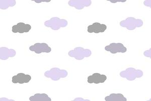 nuvem macia simples padrão sem costura design branco vetor