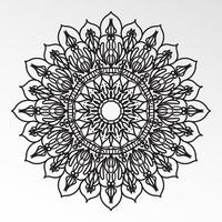 padrão circular em forma de mandala com flor vetor