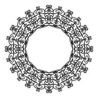 padrão circular em forma de mandala com flor vetor