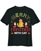 Natal gato camiseta projeto, Natal camiseta Projeto. camiseta Projeto vetor