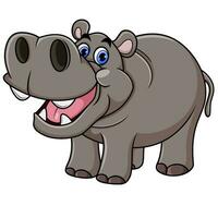 hipopótamo de desenho animado com a boca aberta vetor