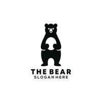 vetor ilustração do a Urso silhueta logotipo com moderno Projeto estilo e em pé Urso adequado para seu o negócio