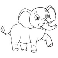 uma fofa elefante desenho animado caminhando vetor