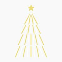 uma vários conjunto do fofa néon luz Natal árvore com adorável decoração plano vetor ilustração isolado a partir de fundo. alegre Natal e feliz Novo ano.